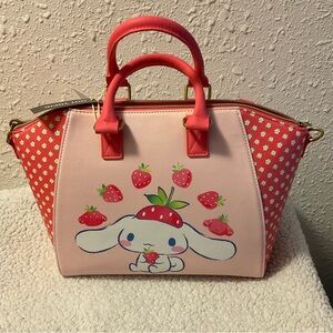 Loungefly Sanrio Hello Kitty & Friends Cinnamoroll Strawberries Satchel Bag